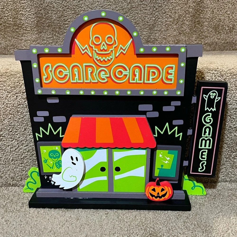 Target Halloween Mini Mantle Arcade Hyde & Eek 2024 Wood ScareCade Ghost